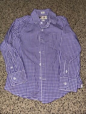 Button-Down Gingham Shirt in Purple